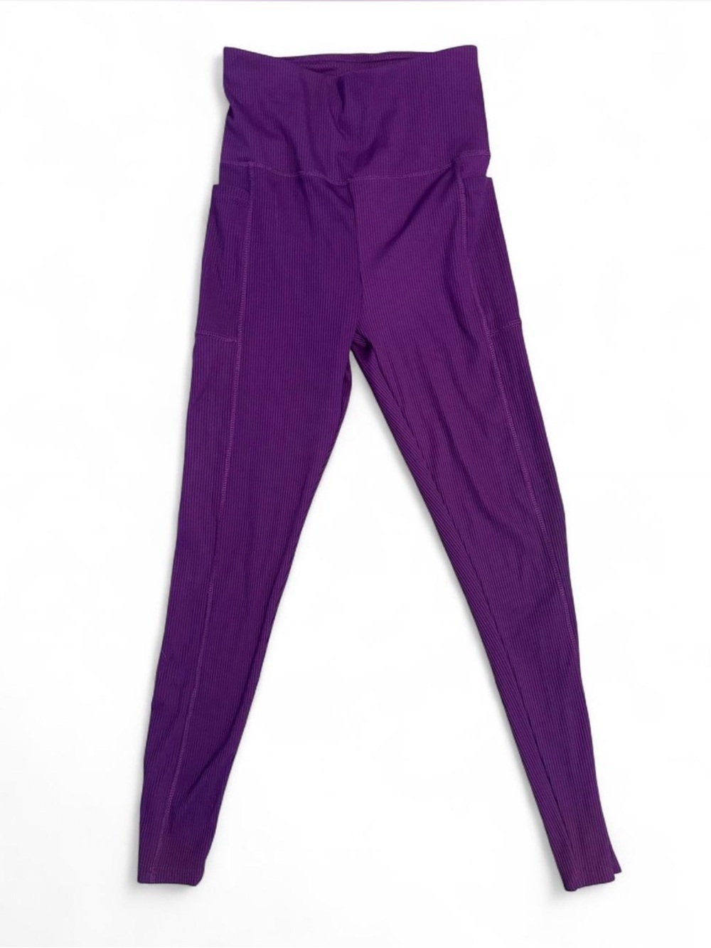 Shoactive Womens Medium Purple ribbed leggings